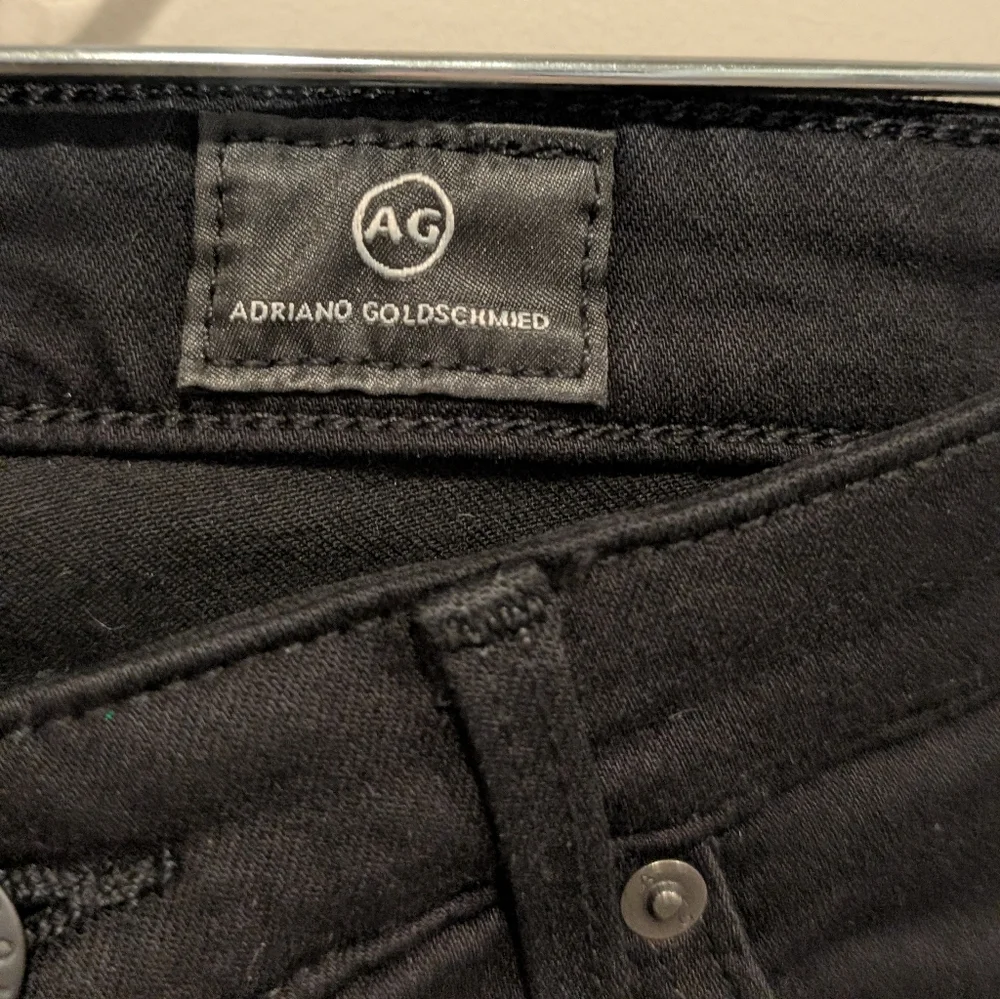 AG Adriano Goldschmied Black Skinny Zip Ankle Denim Leggings Size 27